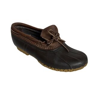LL Bean Boots Low Rubber‎ Mens 9M Garden Shoes Brown Leather